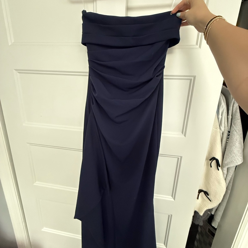 Chic Blue Maxi Pencil Dress for Cocktail Nights